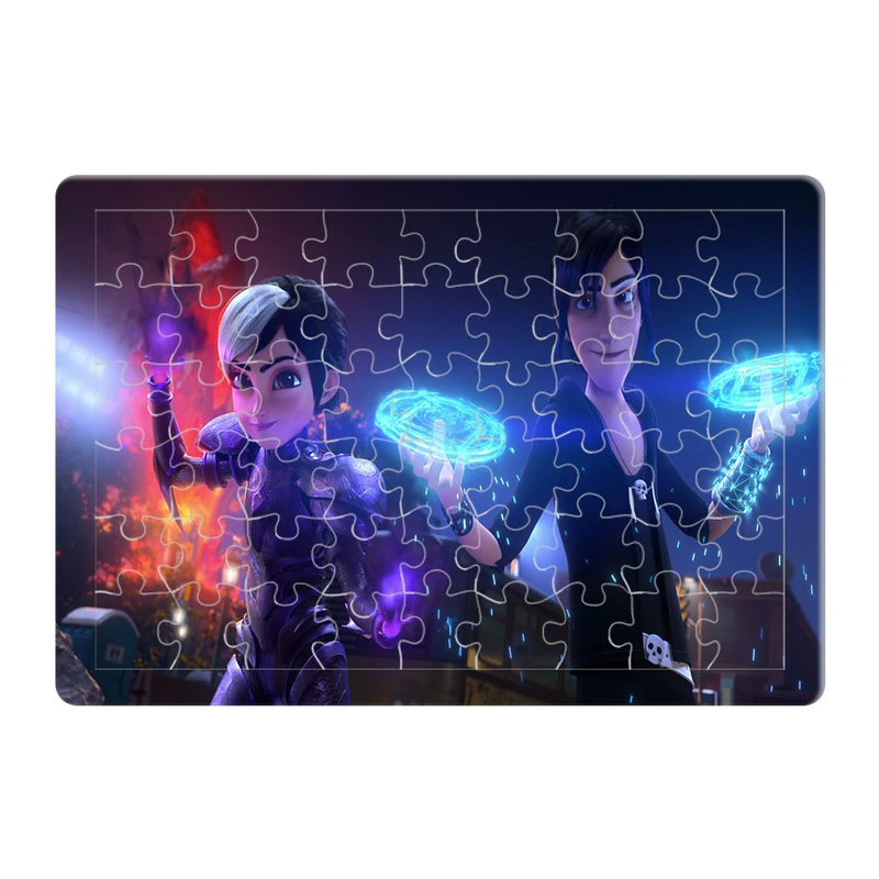 پازل 54 تکه هومرو مدل PL731 طرح انیمیشن شکارچیان ترول