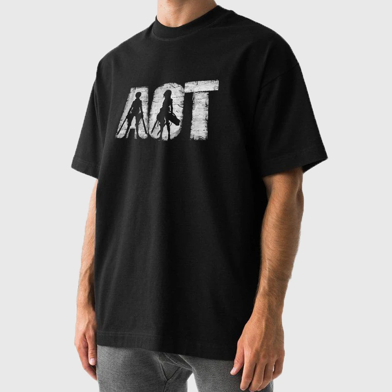 تی شرت آستین کوتاه مردانه مدل انیمه ای اتک ان تایتان anm564