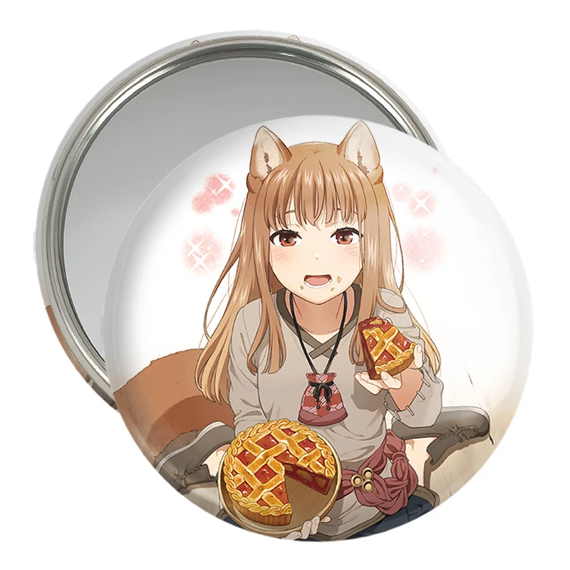 آینه جیبی خندالو مدل هولو انیمه ادویه و گرگ کد 36094