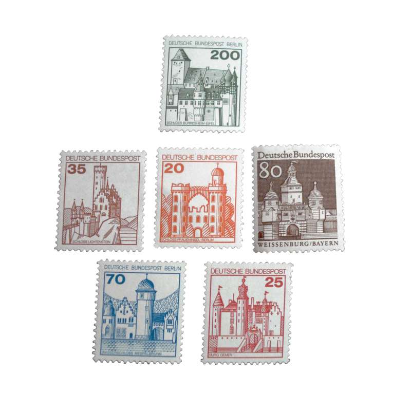 تمبر یادگاری مدل بناهای برلین کد DS1990 مجموعه 6 عددی