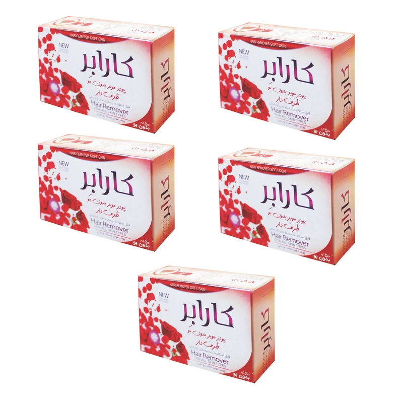 پودر موبر کارابر مدل رز وزن 50 گرم مجموعه 5 عددی