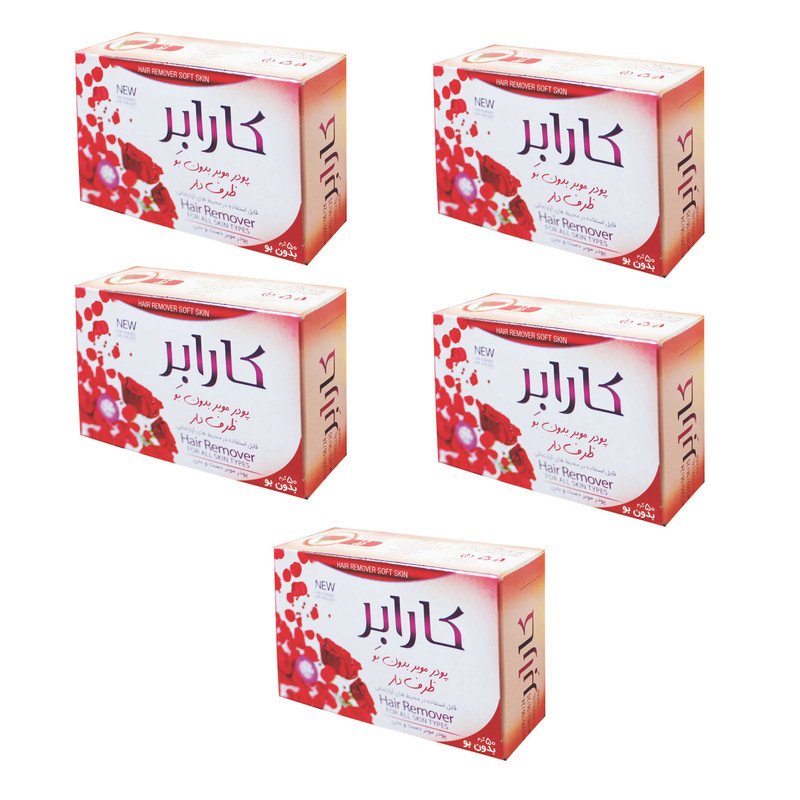پودر موبر کارابر مدل رز وزن 50 گرم مجموعه 5 عددی