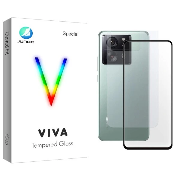محافظ صفحه نمایش شیشه ای جانبو مدل Viva مناسب برای گوشی موبایل شیائومی 13T Pro  به همراه محافظ پشت گوشی