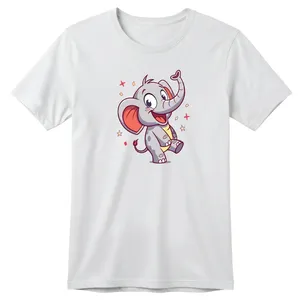 تی شرت آستین کوتاه بچگانه مدل فیل کارتونی کد 01