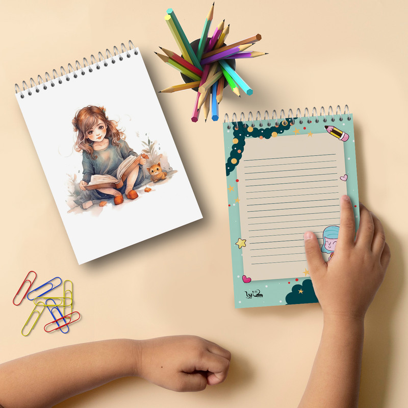 دفتر یادداشت 50 برگ کایرا مدل دختر مدرسه