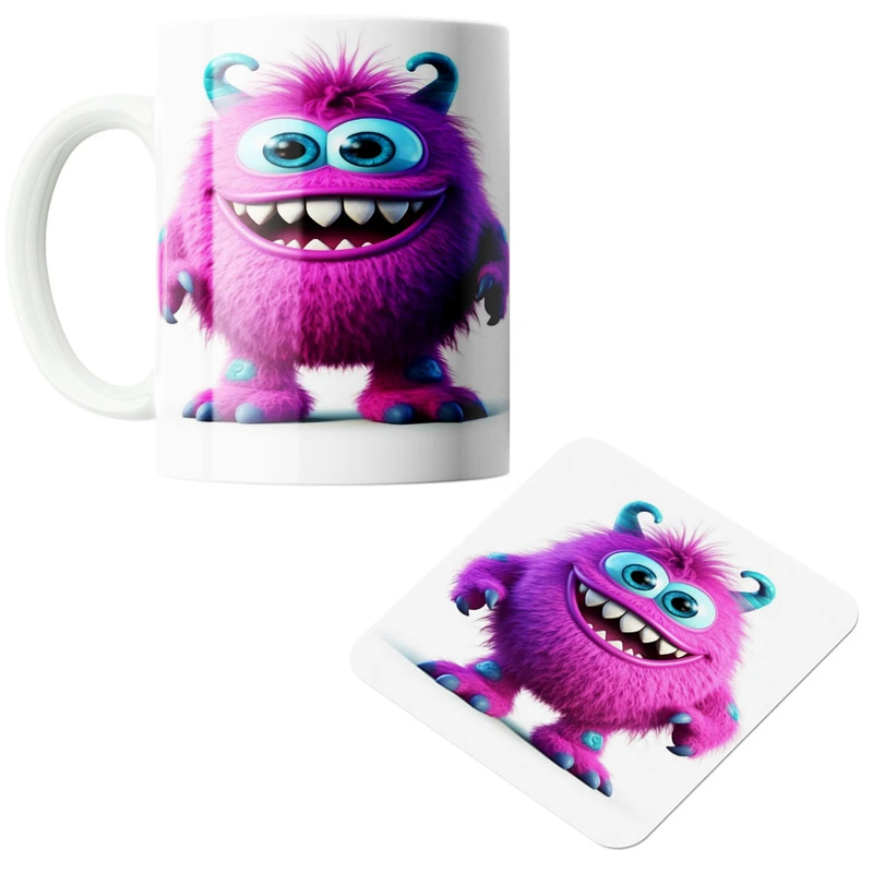 ماگ پاد آفرین مدل هیولا کد 638 به همراه زیر لیوانی 