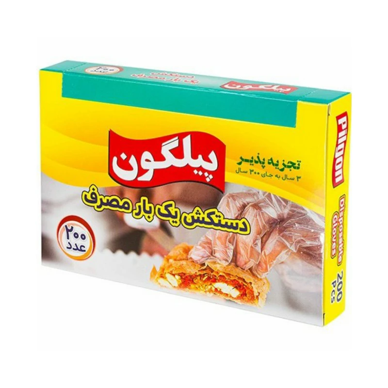 دستکش یکبار مصرف پیلگون مدل M66 بسته 200 عددی