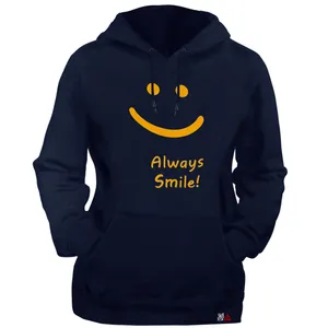 هودی زنانه مدل  SMILE کد T02 رنگ سرمه ای