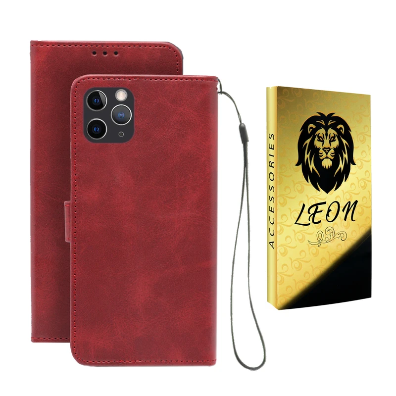 کیف کلاسوری لئون مدل Scusa Oro مناسب برای گوشی موبایل اپل iPhone 12 Pro به همراه بند آویز 