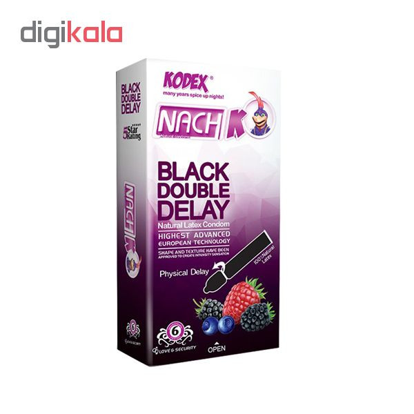 کاندوم ناچ کدکس مدل BLACK DOUBLE DELAY بسته 6 عددی