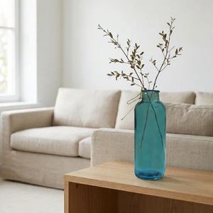 گلدان شیشه ای مدل 1g1-4 ارتفاع 18 سانتی متر عرض 6 سانتی متر وزن 300 گرم مناسب برای تزئین و نگهداری گل و گیاه