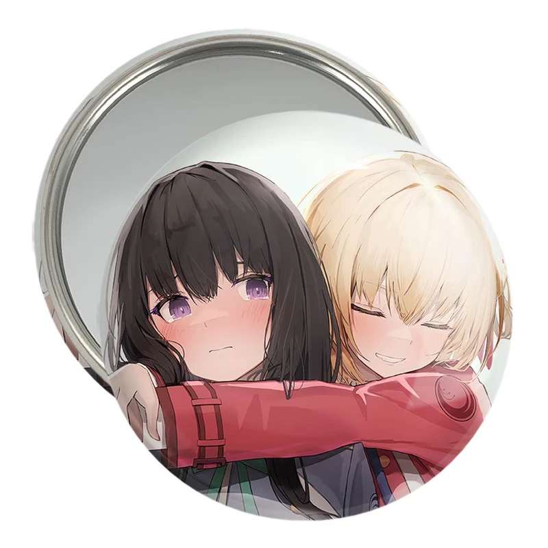 آینه جیبی خندالو مدل چیساتو و تاکینا انیمه Lycoris Recoil  کد 23021
