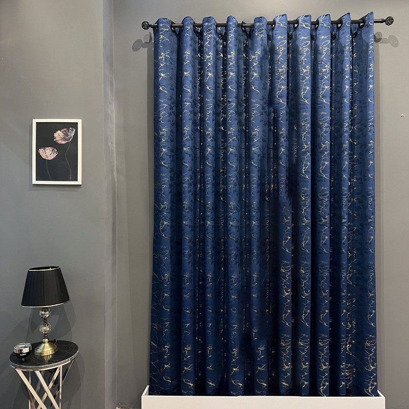 پرده مدل پانچی مخمل طلا کوب کد k24 سایز 140x275 سانتی متر