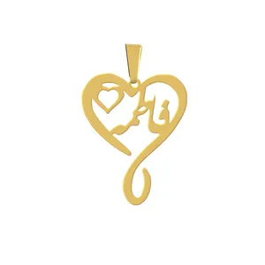 آویز گردنبند هایکا مدل اسم فاطمه و قلب کد a.h 315