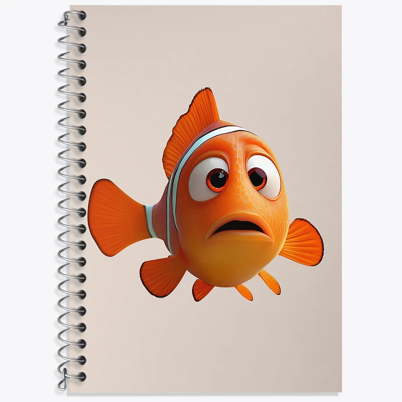 دفتر زبان 50 برگ خندالو مدل سه خط طرح ماهی نمو کد N5950