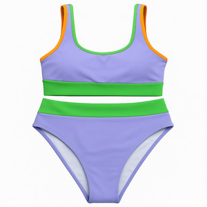 مایو دو تکه زنانه کاپشی مدل neon 012