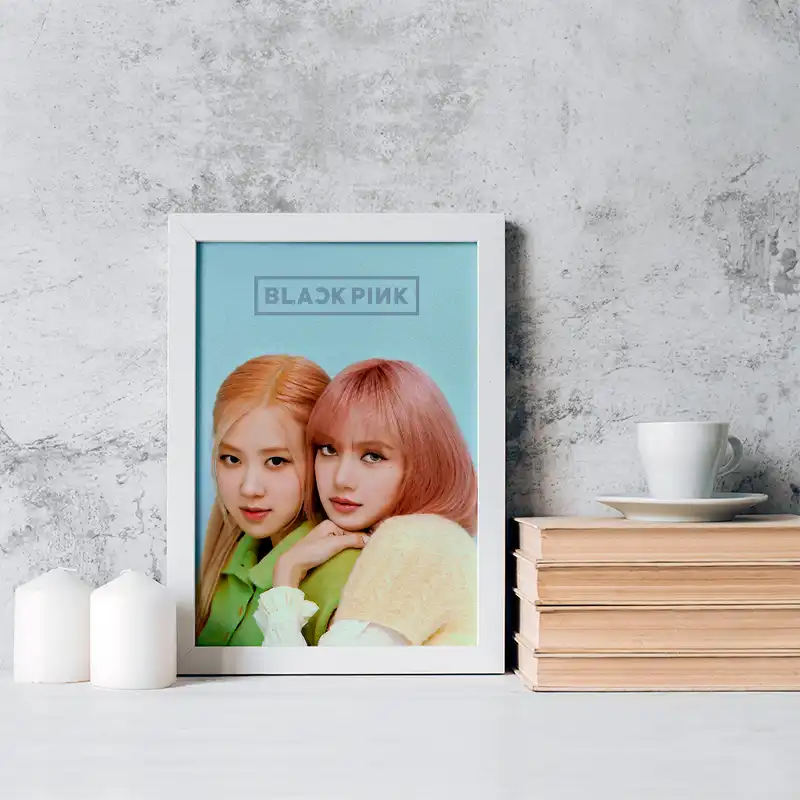 تابلو خندالو مدل لیسا و رزی گروه بلک پینک کد 16749