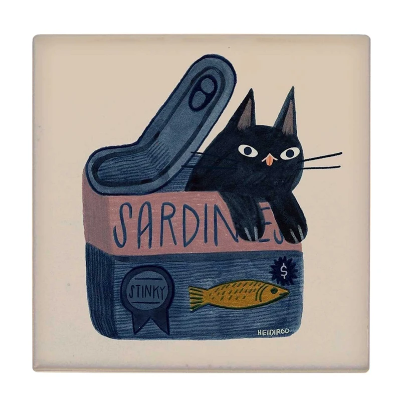  زیر لیوانی طرح گربه در ساردین کد    3454298_1276