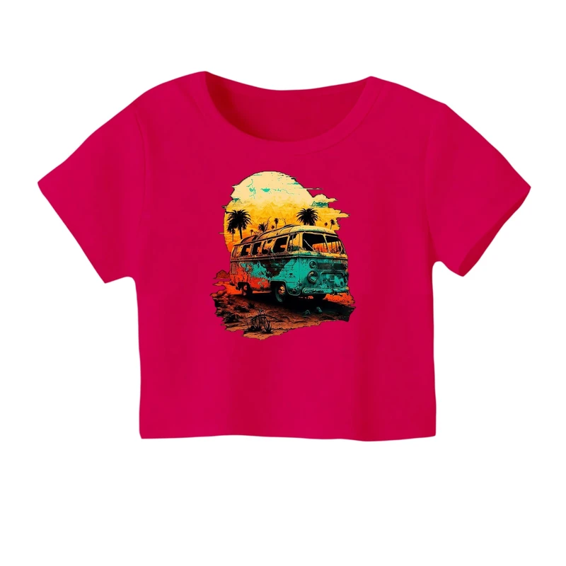 کراپ‌ تی‌شرت آستین کوتاه زنانه مدل فولوکس کد 2 