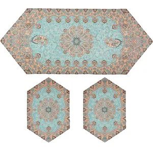 ست سه تکه ترمه رضایی یزد طرح خورشید کد 2101111203000