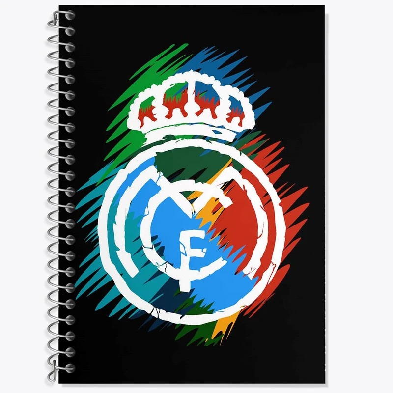 دفتر زبان 50 برگ خندالو مدل دو خط طرح باشگاه رئال مادرید کد 26376