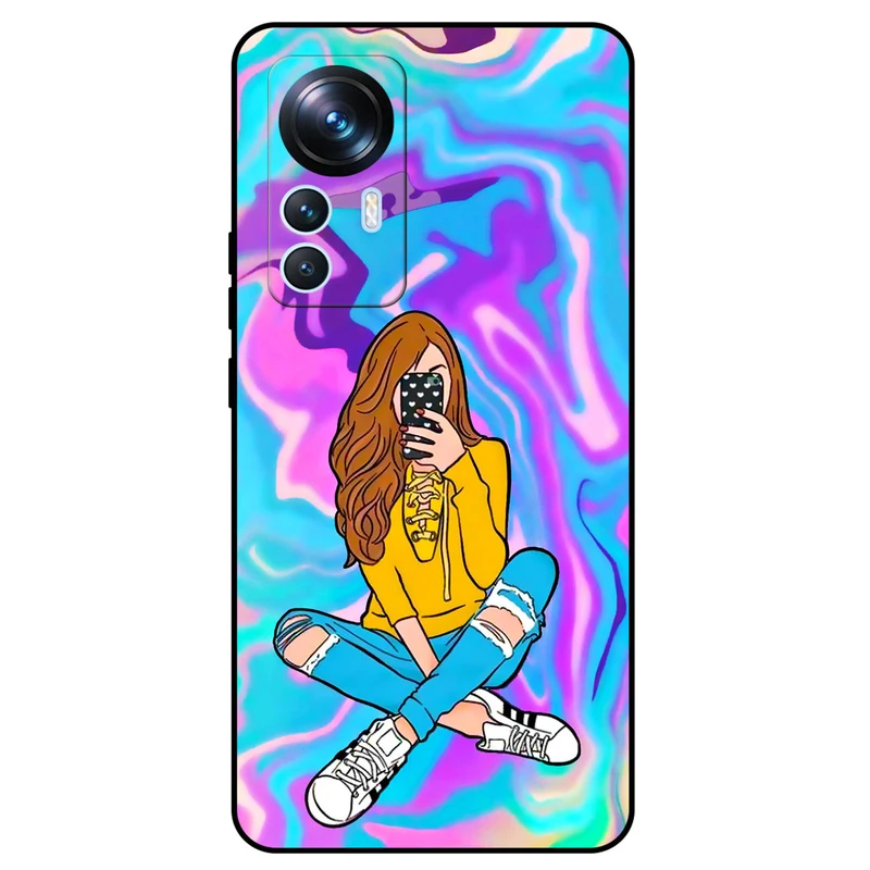 کاور مگافون طرح دخترانه مدل 7592 مناسب برای گوشی موبایل شیائومی 12 Lite