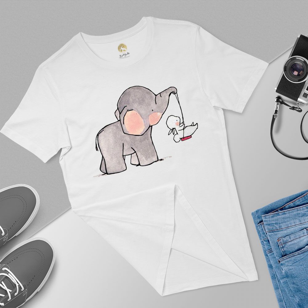 تی شرت آستین کوتاه زنانه هومرو مدل TW082 طرح فیل -  - 5