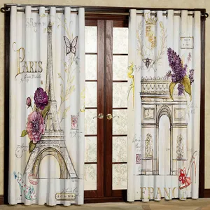 پرده مدل برج ایفل پاریس هازان پانچی کد 4274a سایز 140x200 سانتی متر