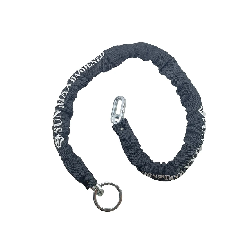 زنجیر قفل موتور سیکلت سان مکث مدل  روکش برزنتي  سايز کوتاه  120سانتي 