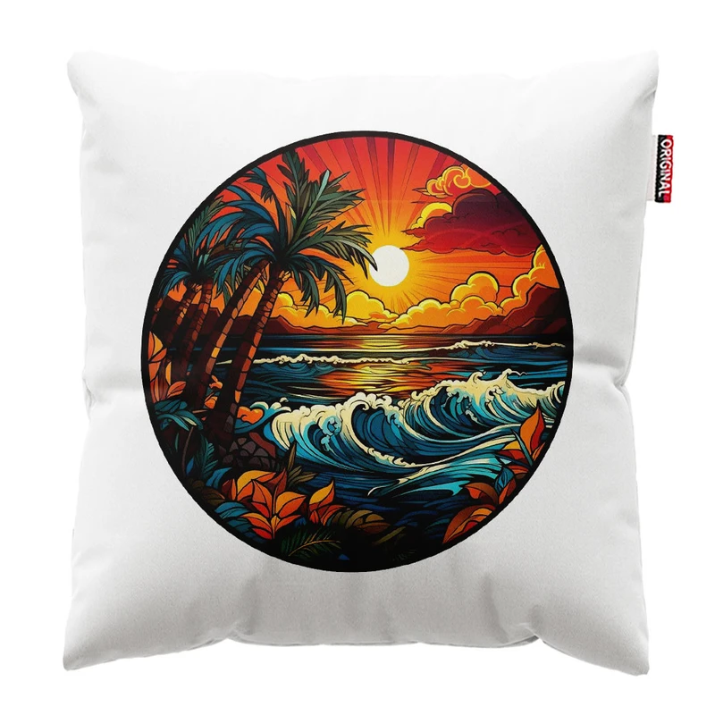  کوسن پاد آفرین طرح منظره کد 2955 سایز 30*30 سانتی متر