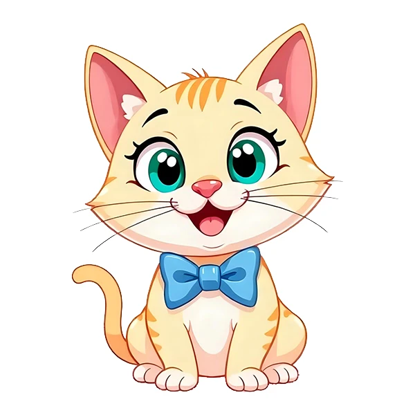 استیکر پارچه و لباس پاد آفرین طرح گربه کارتونی کد 1342