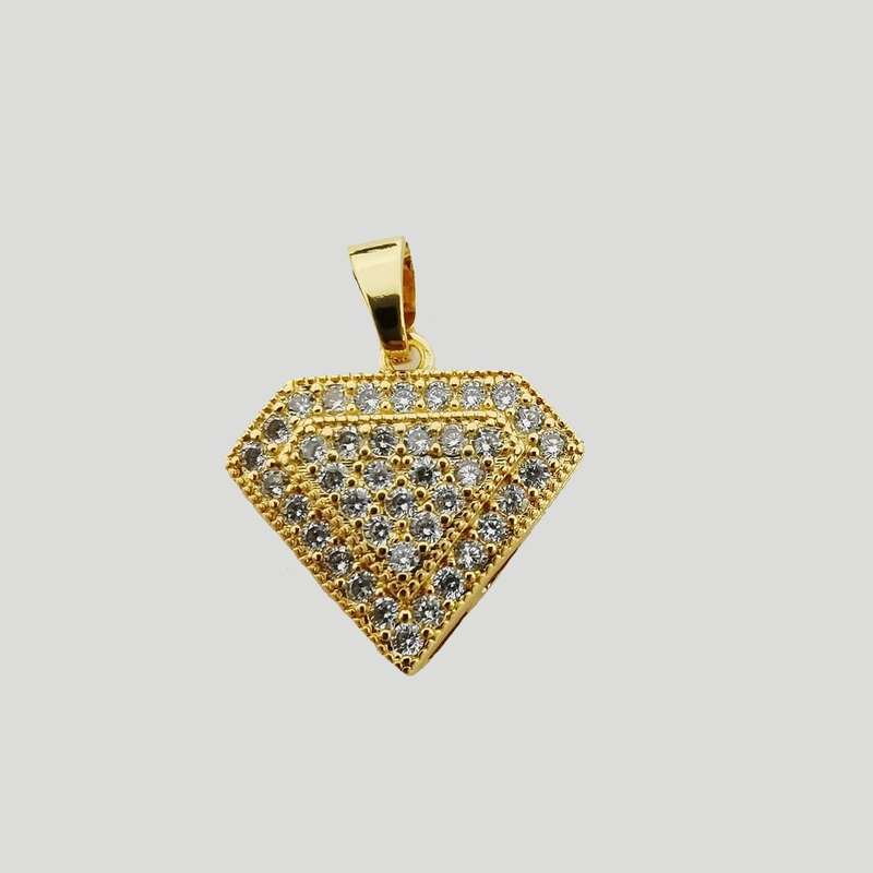 آویز گردنبند طلا 18 عیار زنانه قیراط طرح الماس کد GH2848