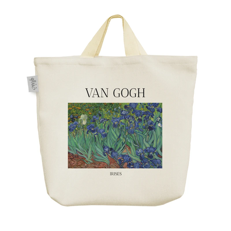 ساک خرید خندالو مدل گل های زنبق ونسان ونگوگ کد H2005