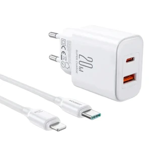 شارژر دیواری 20 وات جوی روم مدل JR-TCF05EU به همراه کابل  لایتنینگ
