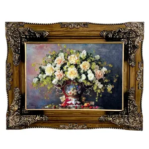 تابلو فرش ماشینی مدل گلدان گل کد 8956