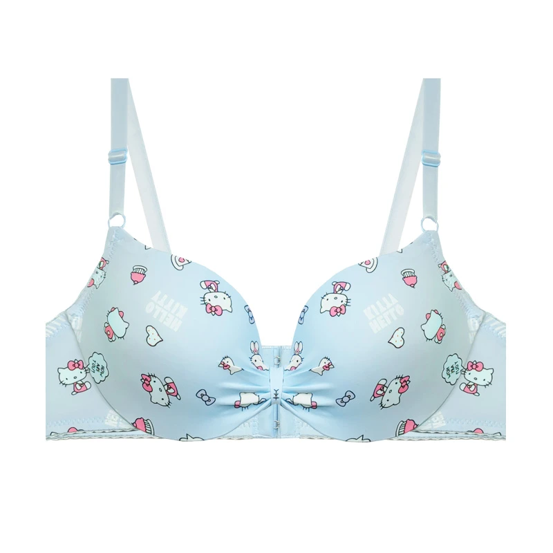 سوتین زنانه مدل اسفنجی جکدار پاپیونی طرح کیتی کد 99994