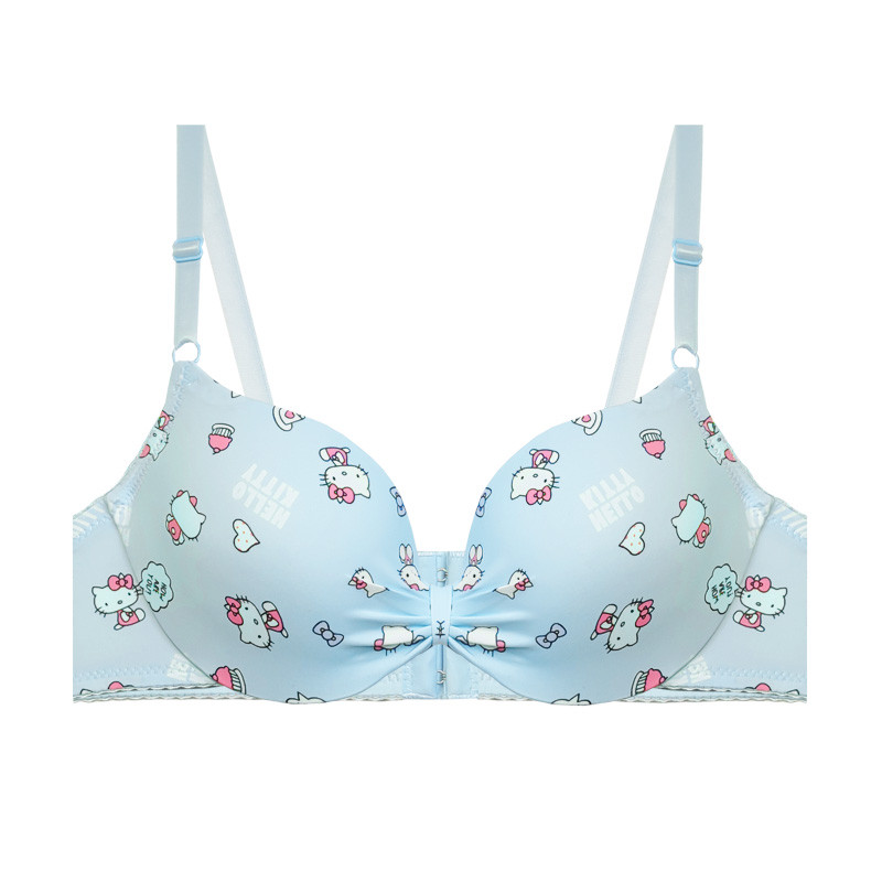 سوتین زنانه مدل اسفنجی جکدار پاپیونی طرح کیتی کد 99994