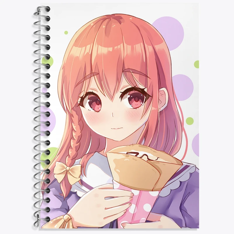 دفتر زبان 50 برگ خندالو مدل دو خط طرح سومی انیمه کانوجو اوکاری کد 34799