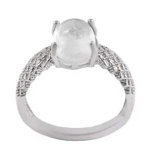 انگشتر نقره زنانه بازرگانی میلادی مدل سنگ در نجف نگین برلیان بدن ریزش ابکاری رادیوم کد AWR_1427