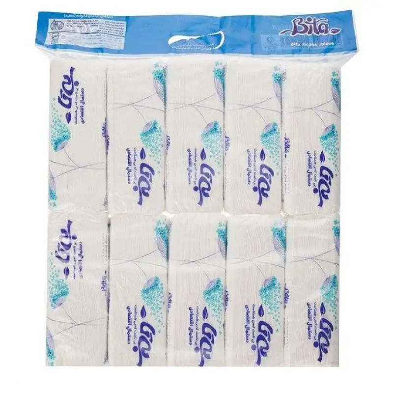 دستمال کاغذی 100 برگ بی تا مدل 0104 بسته 10 عددی