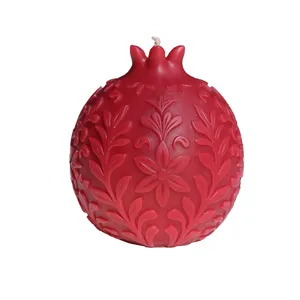 شمع دستساز بدون بو مدل انار یلدا زمان اتمام 5 ساعت