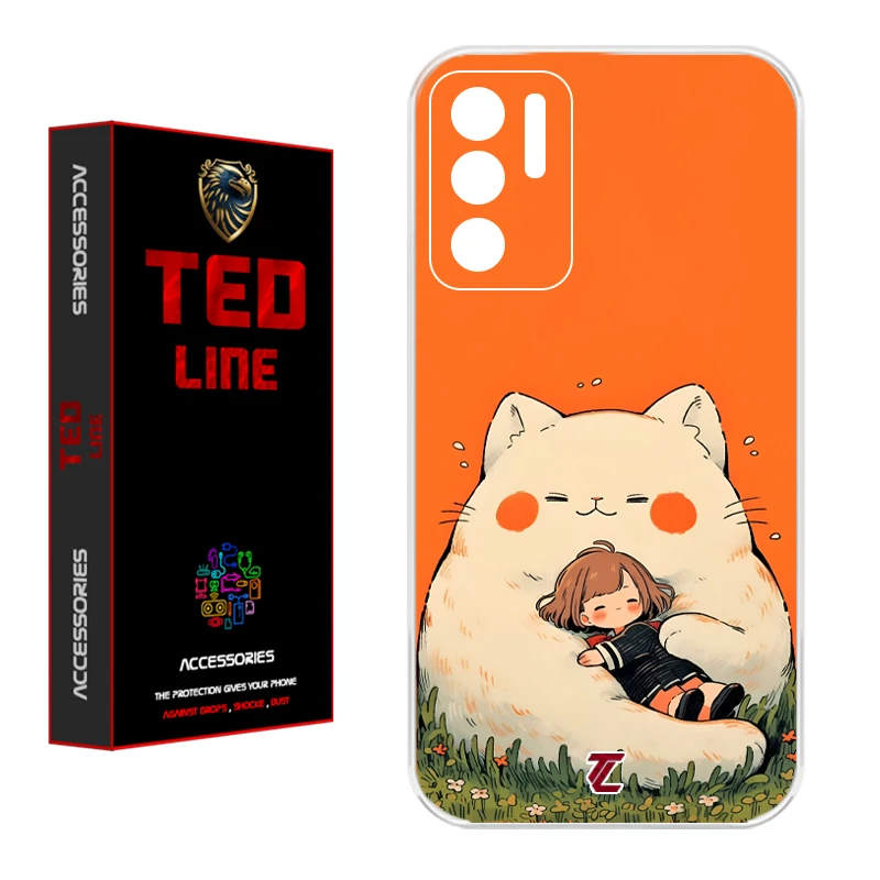 کاور تدلاین طرح گربه نارنجی کد 1138 مناسب برای گوشی موبایل شیائومی Poco M3 Pro