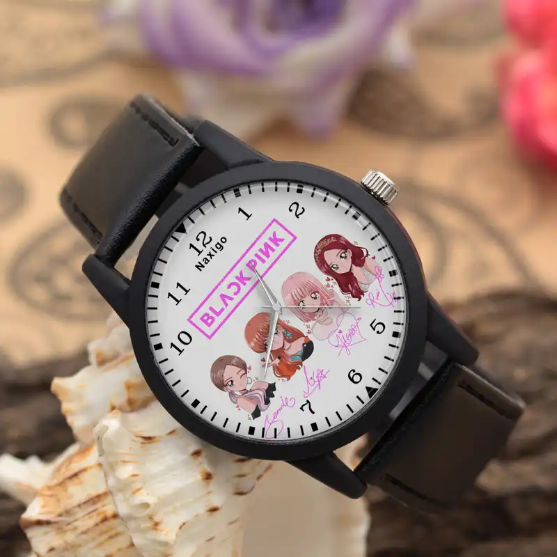 ساعت مچی عقربه ای ناکسیگو طرح Black Pink کد LF4174