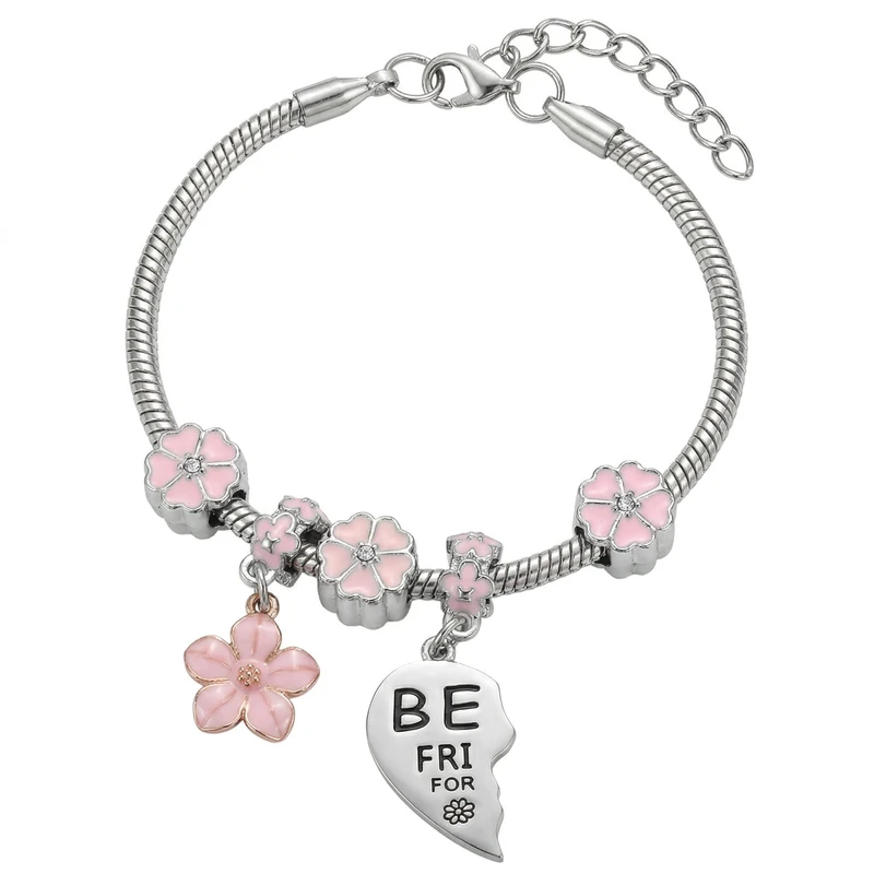 دستبند زنجیری زنانه مدل best friend   L