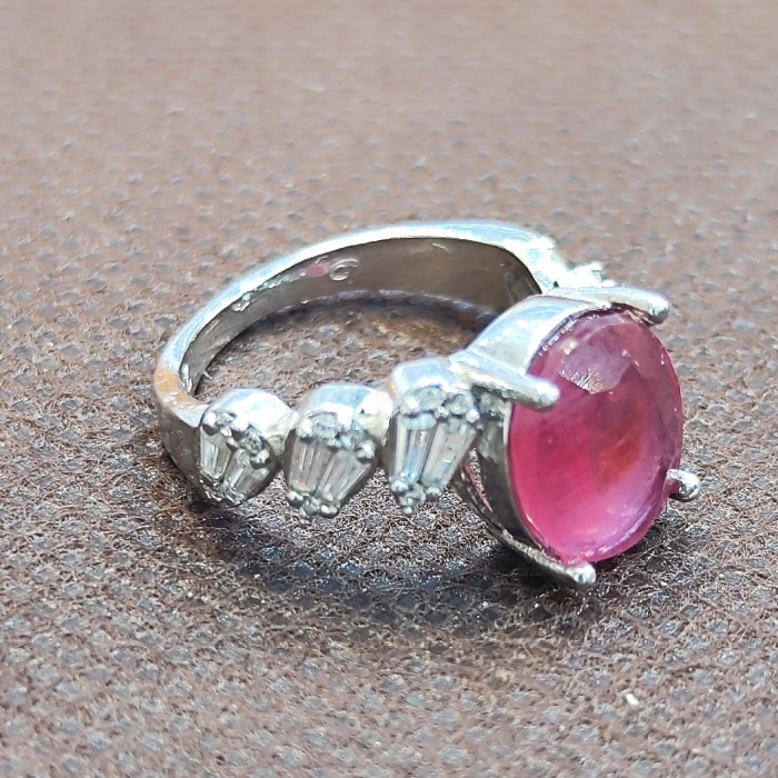 انگشتر نقره زنانه مدل سنگ یاقوت آفریقایی کد 5005