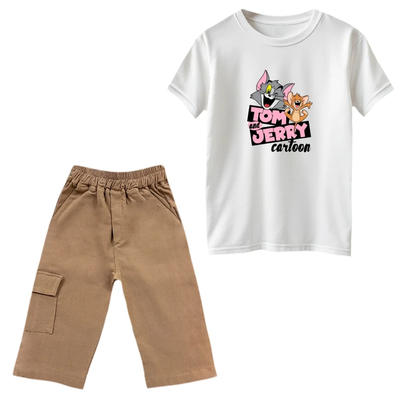 ست تی‌شرت و شلوارک پسرانه مدل تام و جری