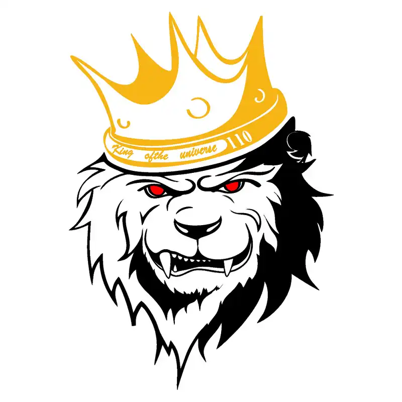 برچسب بدنه خودرو طرح شیر طلایی مشکی کد ss103