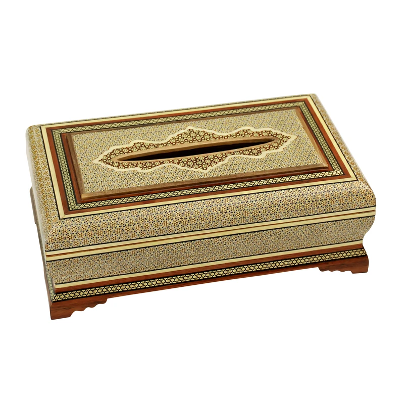 جعبه دستمال كاغذي خاتم كاري خادم ملّت كد 605