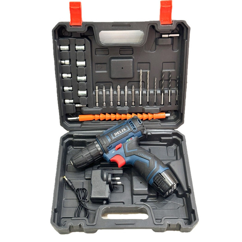پیچ گوشتی دریل شارژی دلیکس مدل TAK18V مجموعه 32 عددی