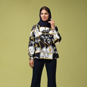 شومیز آستین بلند یقه برگردان زنانه برنس مدل 30123